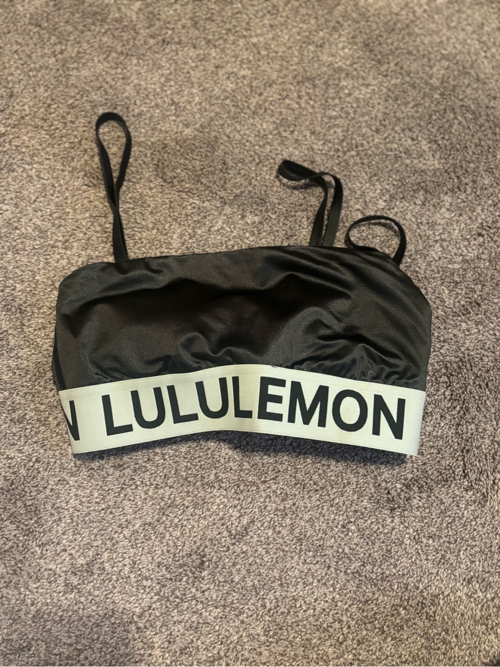 lululemon athletica Black Bralette with White Logo Band